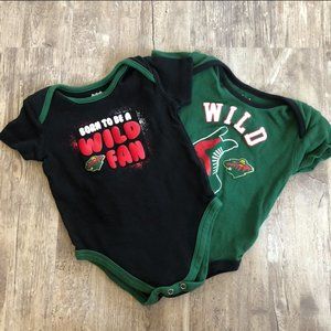 NWOT Minnesota Wild NHL Onesie Pack of Two (24 mo.)